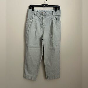 Aequamente Tapered Cropped Light Blue/Grey Pants Size 38/US Size 2 or 4
